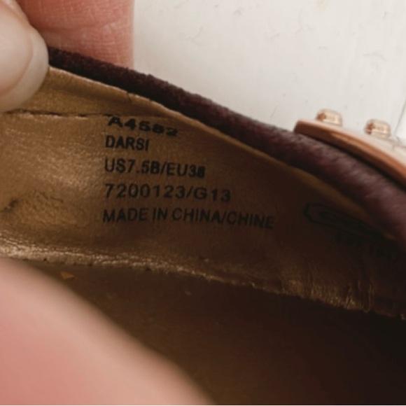 Coach Darsi Metallic Ballet Flats Burgundy Wine Gold Women 7.5 Slip On Classic - Picture 12 of 12